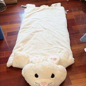 Plush Bunny Sleeping Bag - white Bunny Head billow